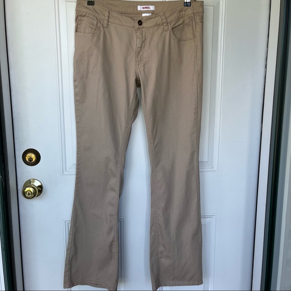 BONGO Pants - •Bongo• Tan Flare Leg Pants - Juniors Size 11